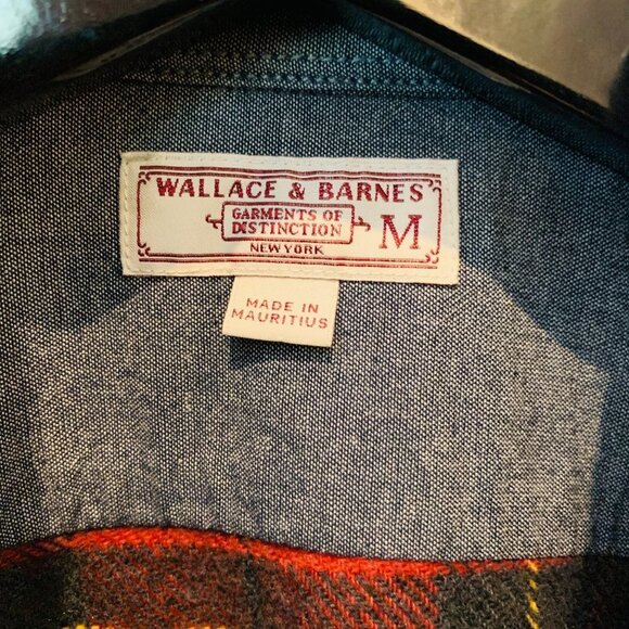 Men's Wallace and Barnes Plaid Flannel Shirt Size Medium - Picture 2 of 8